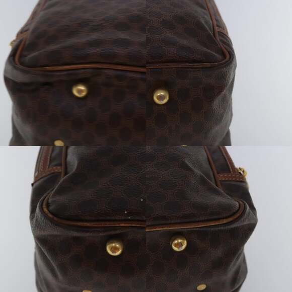 CELINE Macadam Canvas Hand Bag Pvc Leather Brown Gold - Picture 10 of 13